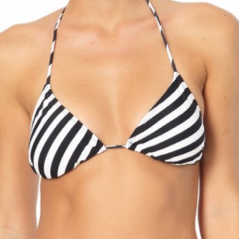 Black & White Striped Bikini Top - NEW W/ TAGS